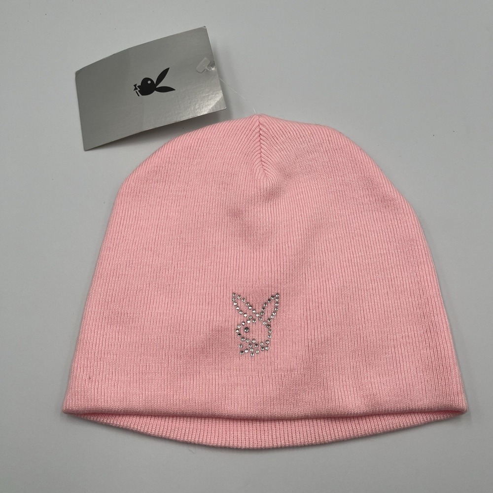Vintage Authentic Playboy Bunny Head Beanie Pink One Size Youth Small Head Y2K